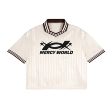 Load image into Gallery viewer, Mercy World Contrast Stripes Polo Collar T-Shirt