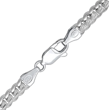 Load image into Gallery viewer, 4MM Flat Pave Curb Silver Chain .925.