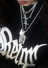 Load image into Gallery viewer, A Jesus Micro Pave Pendant worn round the neck of a person