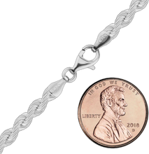 Load image into Gallery viewer, 4MM Silver Rope Chain .925
