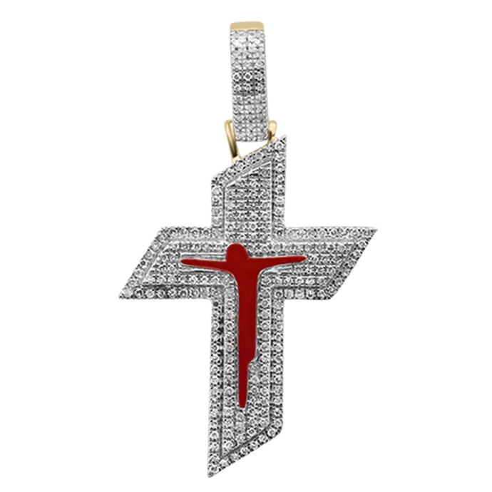 Red 10k Cross Pendant