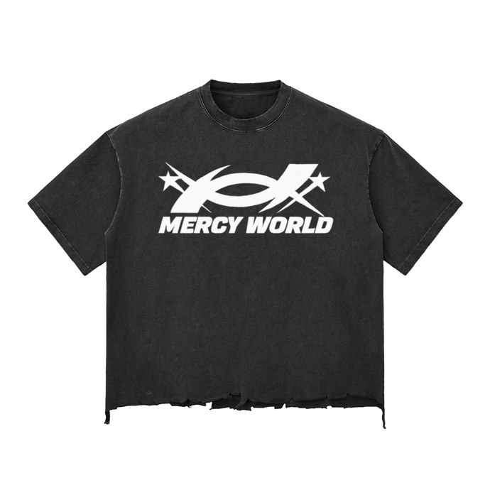 Snow Wash Raw-Hem Boxy T-shirt