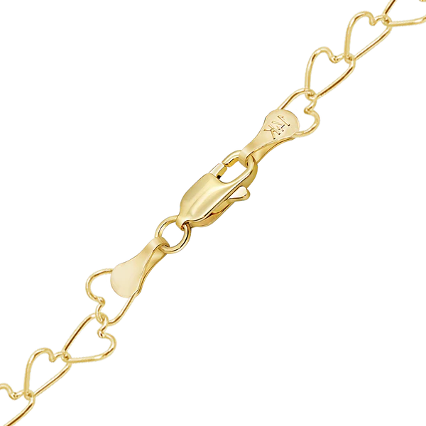 3MM Heart Chain 14K Gold