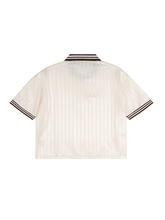 Load image into Gallery viewer, Mercy World  Contrast Stripes Polo Collar T-Shirt
