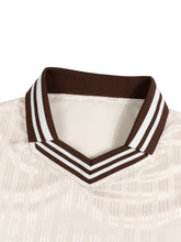 Load image into Gallery viewer, Mercy World  Contrast Stripes Polo Collar T-Shirt

